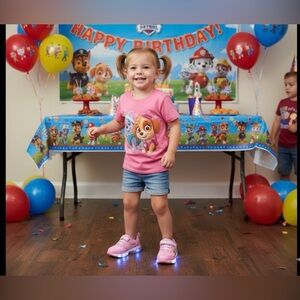 Paw patrol shimmer light up Toddler Girls Sneakers - Pink 7 NEW